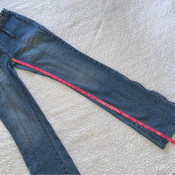 Zana Di low rise Y2K jeans denim back zipper belt loops flares with zippers sz 3 - Picture 8 of 10